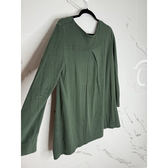 Planet by Lauren G one Size Green Tunic Knit Sweater Minimalist Lagenlook - Picture 8 of 10